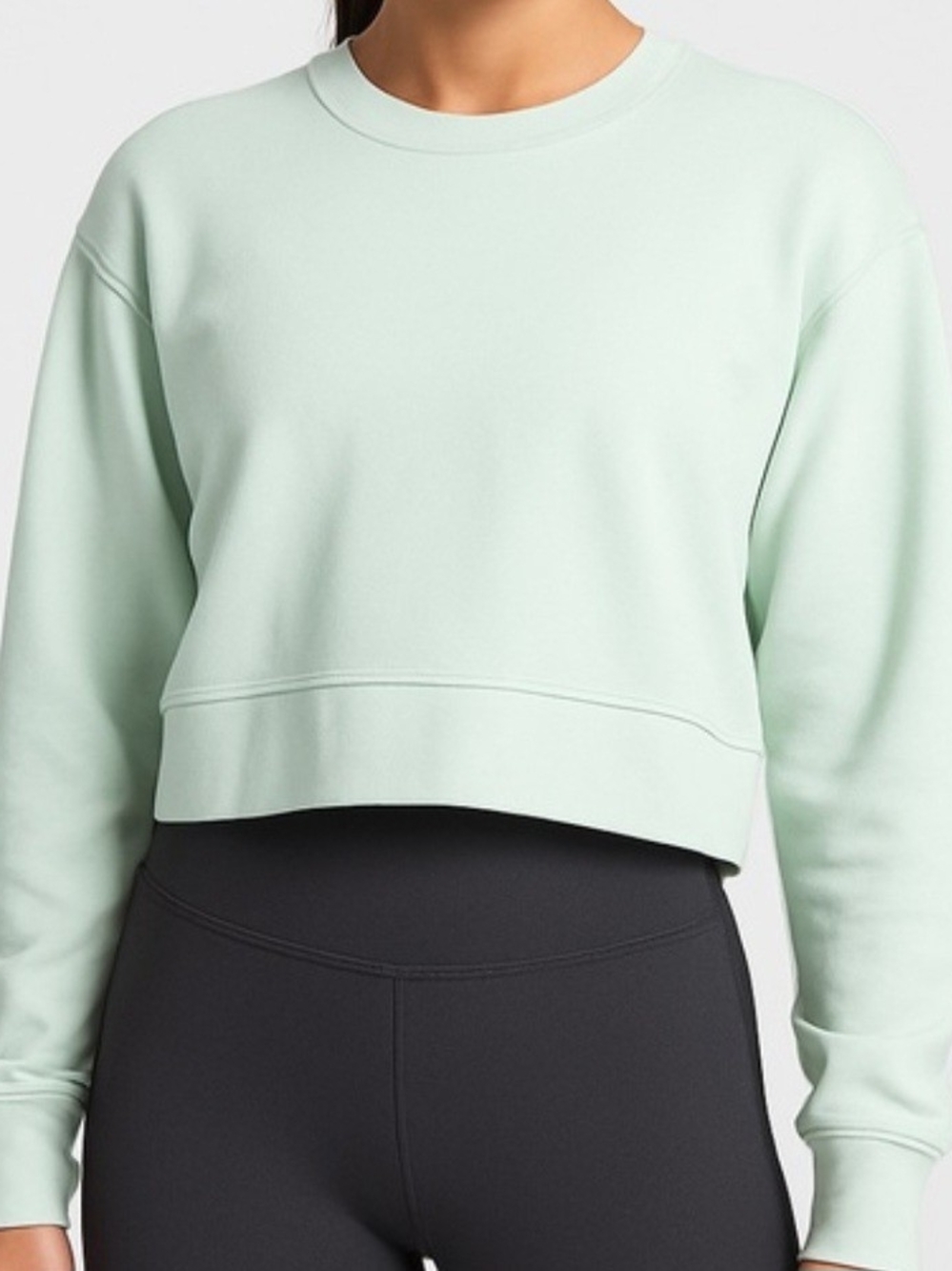 FLX Women's Cropped Crewneck Sweatshirt in Pale Mint Sz XXL